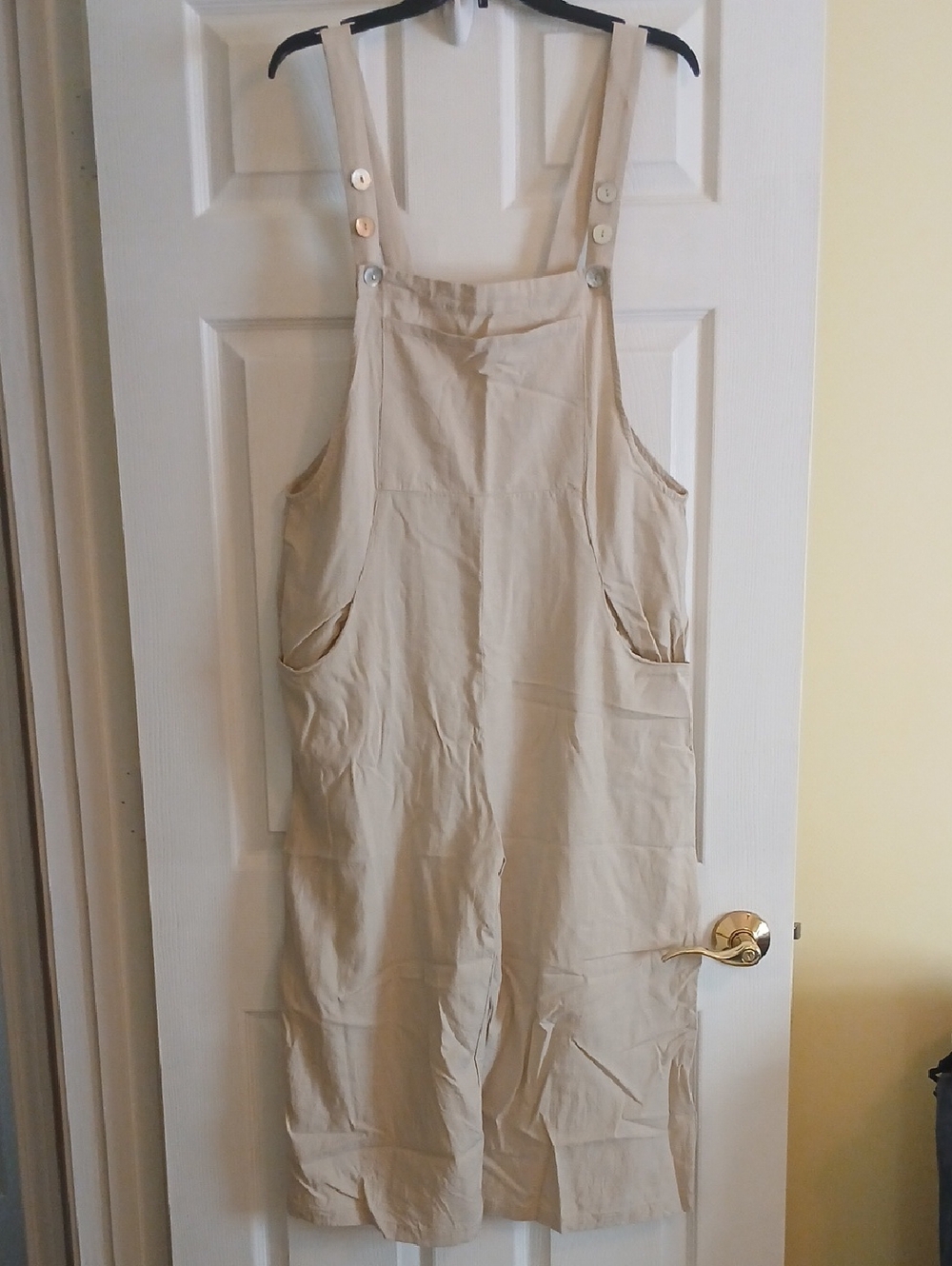 Shein Beige Cotton Overalls Jumper Women's Large